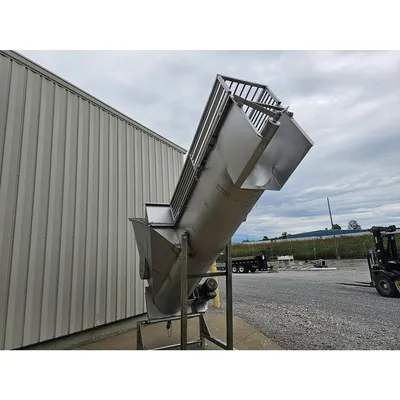 Used FPEC 24" dia. X 12.5' L Incline Sanitary Food Grade Screw Auger Conveyor