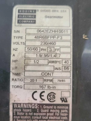USED Bodine Gearmotor