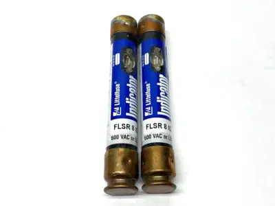 USED LITTELFUSE INDICATOR FUSE DUAL ELEMENT TIME DELAY CLASS RK5 8A LOT OF 2