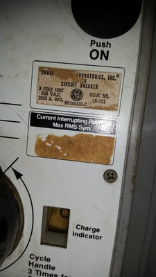 1600 Amps GE Power Breaker