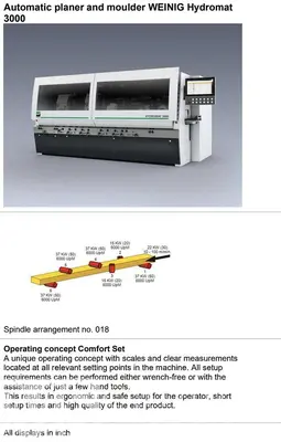 Used WEINIG HYDROMAT 3000 MOULDER WITH INFEED SYSTEM Woodworking Moulders North Carolina US | CAROLINA MACHINERY SALES #1321854