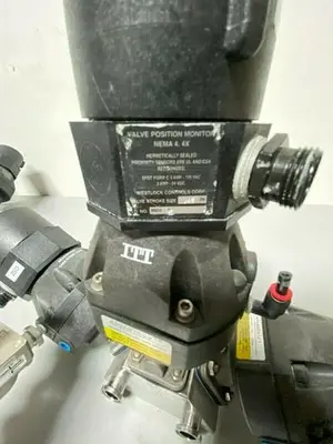 USED 3 ITT PURE-FLO A108 STAINLESS STEEL DIAPHRAGM VALVES W/ POSITION MONITOR