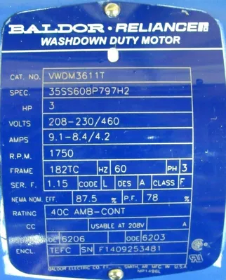 NEW SUMITOMO CHVJMS3-6145Y-51 GEARMOTOR 51:1 3HP 208-230/460V 1-7/8" VWDM3611T
