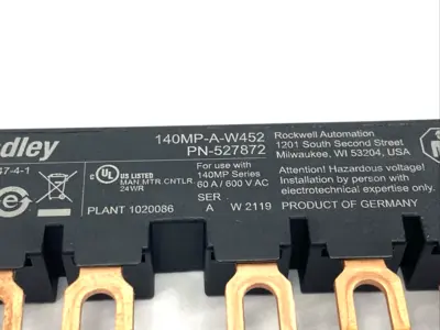 New | in-Stock Allen Bradley 140MP-A-W452 Bus Bars & Plugs Michigan US | Maverick Industrial Sales #1393262