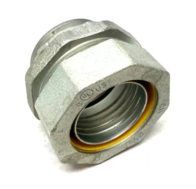 USED EATON CROUSE-HINDS LIQUIDATOR LIQUIDTIGHT CONNECTOR, FMC, STRAIGHT, INSULATED, MALLE