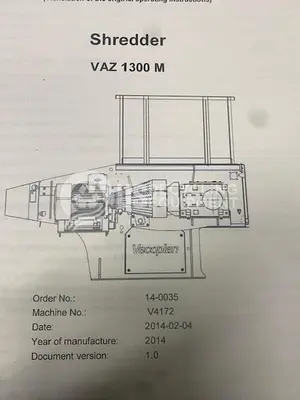 USED 2014 VECOPLAN VAZ-1300M SINGLE SHAFT