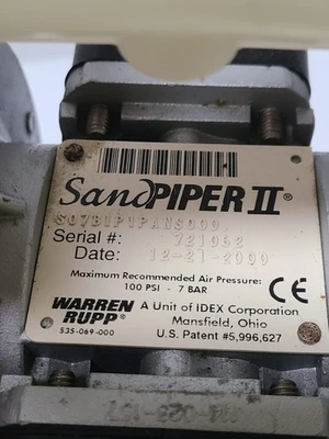 Warren Rupp SANDPIPER II S07B1P1PANS000 Double Diaphragm Pump Air Operated