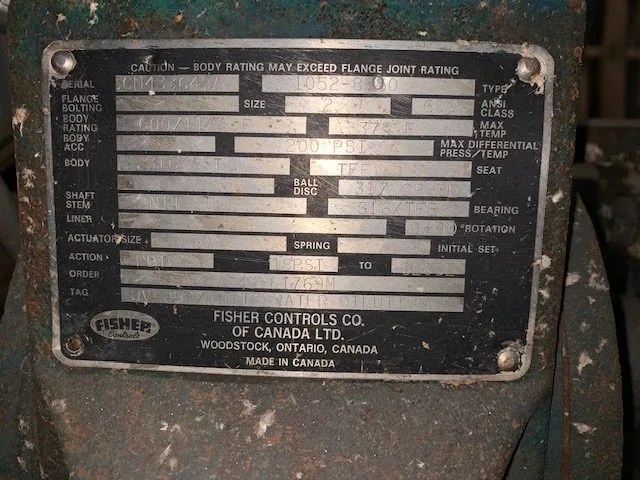 2"-600# Fisher Butterfly 8550 Control Valve