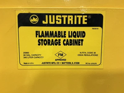Used Justrite 25860 Hazardous Storage Units Ohio US | Equipment Recovery Corp. #1331532
