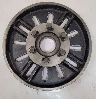 D1-6 LATHE FACE PLATE, 14.5IN OVERALL DIAMETER, D1-6 MOUNT, 2-3/4IN THROUGH HOLE