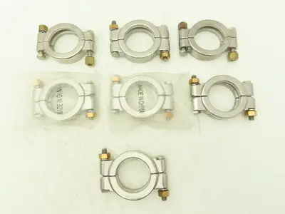 TL China 13MHP-2-304 Double Bolted Sanitary Clamp 2" Pipe High Pressure Lot of 7