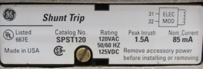 USED GENERAL ELECTRIC SSD08B204 POWER BREAK II BREAKER 800A