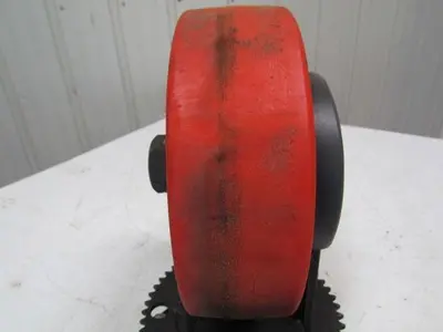 08300-11-24 1" bore caster wheel 9-7/8" OD w/steering sprocket and bracket