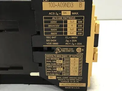 USED ALLEN BRADLEY 100-A09ND3 SER B