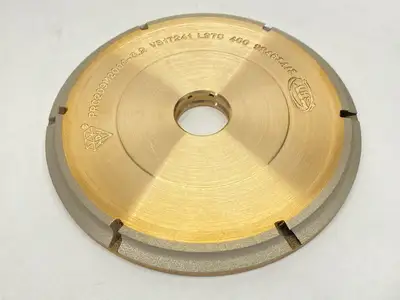 USED ADI DIAMOND PROFILE WHEEL 130MM DIAMETER FOR 3MM GLASS 22MM BORE