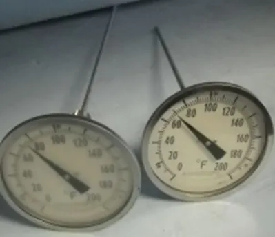 QTY. 2. ASHCROFT "VERY ANGLE" BI-METAL DIAL THERMO...