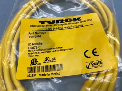 NEW TURCK PICOFAST SINGLE ENDED RIGHT ANGLE CORDSET