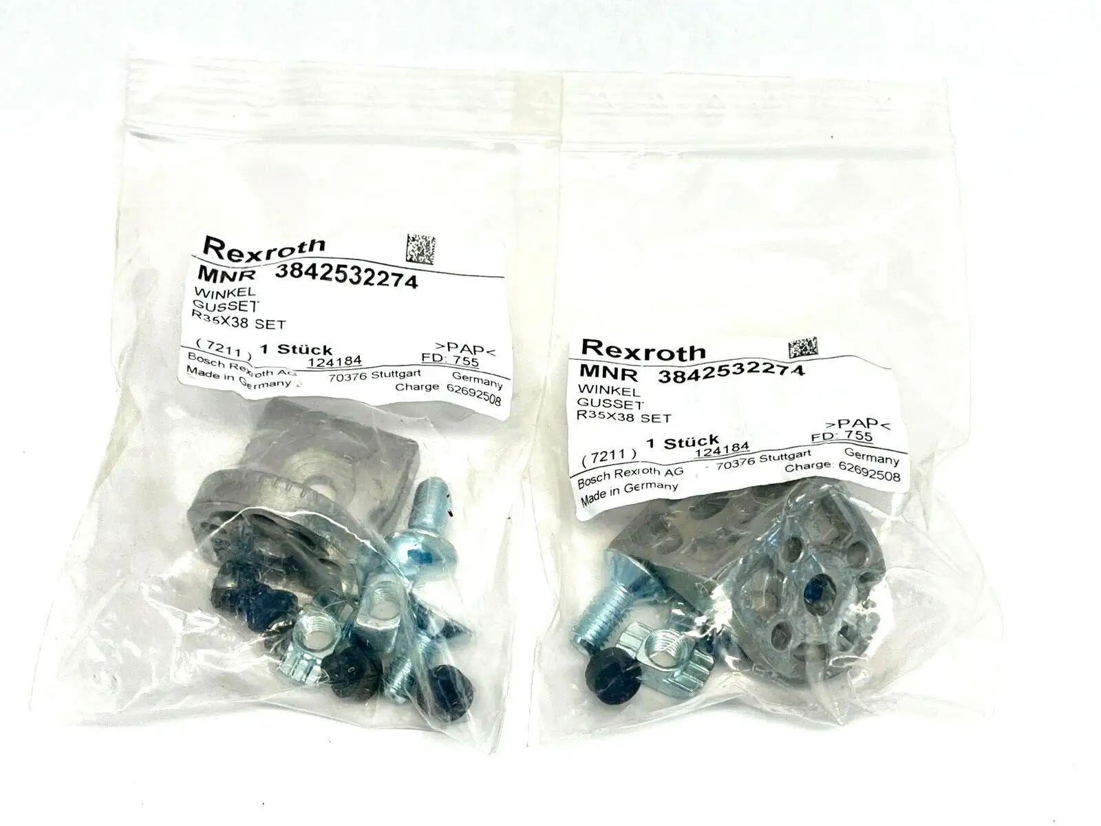 3842532274 | Bosch Rexroth  Gusset R35x38 Set LOT OF 2 - New