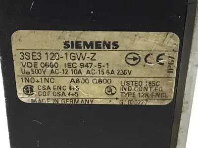 USED SIEMENS 3SE3 120-1GW-Z