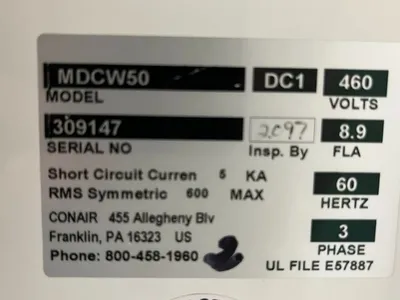 2015 CONAIR MDCW50 DRYER PLASTICS DRYER | Machinery Network (8)