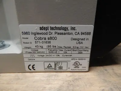 Used ADEPT S800 Robots Texas US | Aucto #1454521