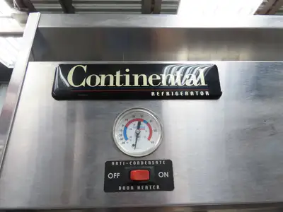 Continental 2R 2 Door Reach In Refrigerator Commercial All Stainless Steel 115V