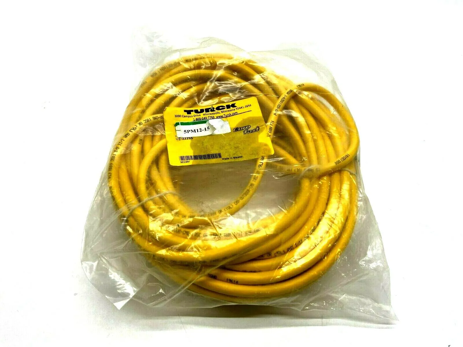 USED TURCK EUROFAST SINGLE ENDED CABLE CORDSET