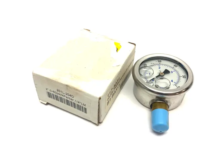 Used PIC GAUGES LIQUID FILLED PRESSURE GAUGE 2" 0-60PSI 1/4" BOTTOM PORT Misc Industrial Equipment | Maverick Industrial Sales #1112548