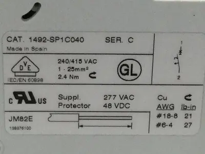 USED ALLEN BRADLEY 1492-SP1C040 SER C