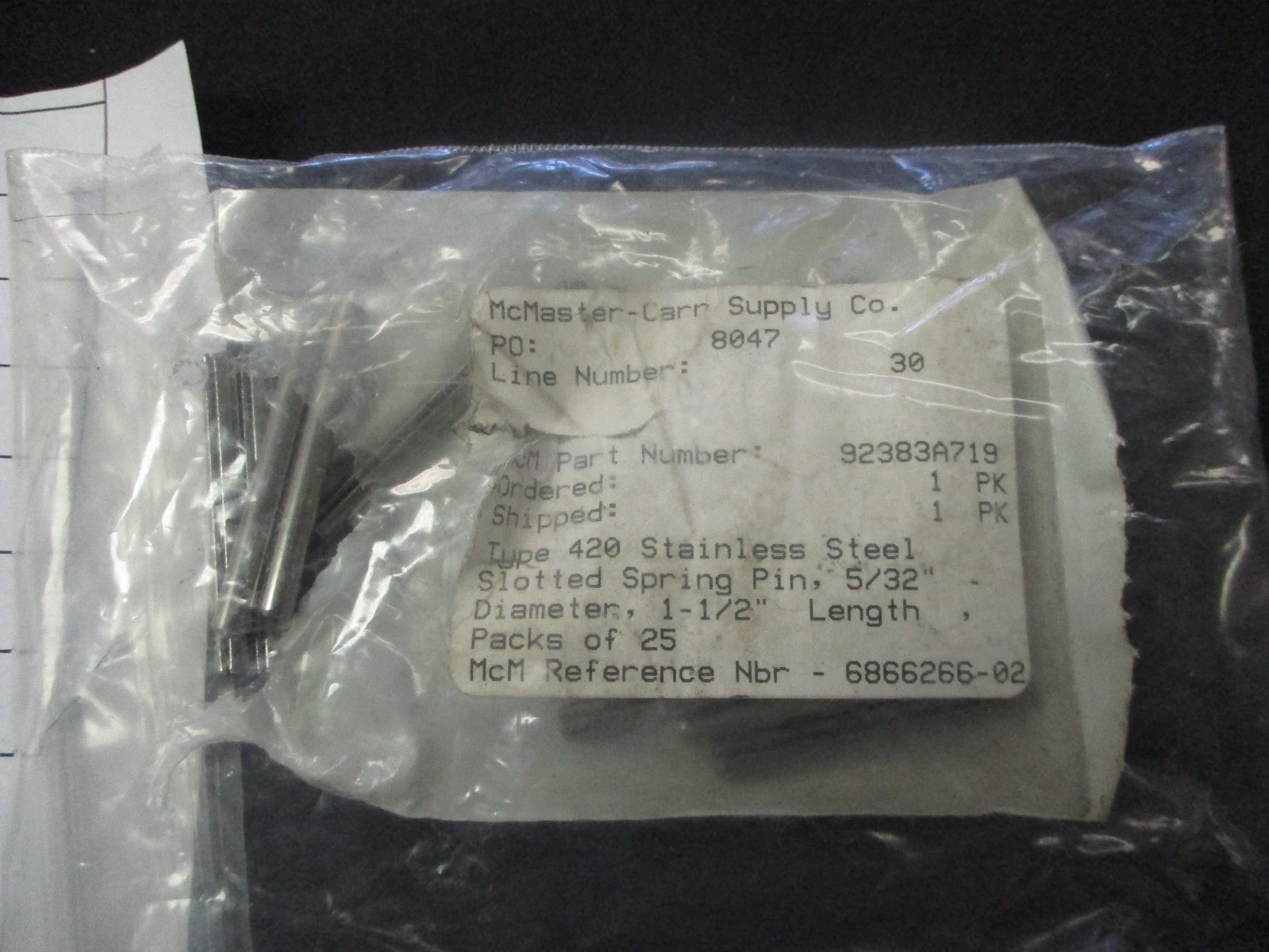 NEW McMaster-Carr 92383A719