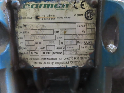 Carman Vibratory Motor, 2 HP