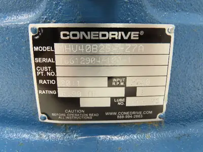Cone Drive MHV40B294-Z7A Worm Gearbox 20:1 Reducer 7Hp 135rpm Vertical Output