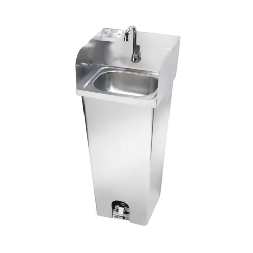 Krowne HS-40 Pedestal Commercial Touchless Hand Sink w/ 12 1/2"L x 9 3/4"W x 6"D, Side Splashes