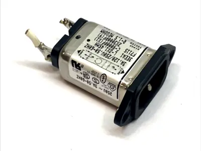 USED CORCOM IEC C14 INLET EMI FILTER FLANGE MOUNT 3A 250V