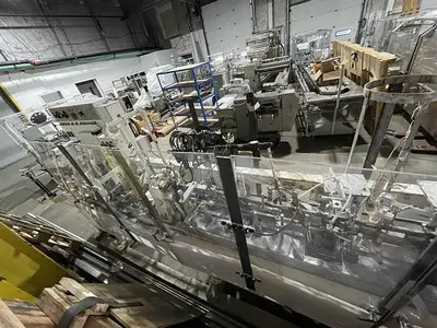 Bartelt model IM7 Pouch Packager with AMS Auger Filler and  liquid filler
