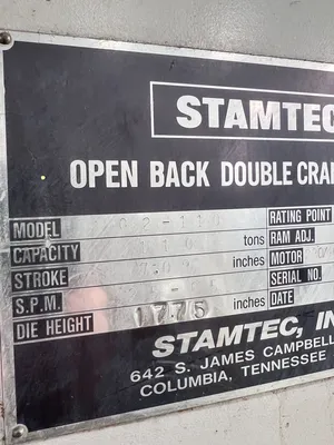 1987 STAMTEC G2-110 OBI / Gap Frame Press | Universal Press & Machinery (UPM) (9)