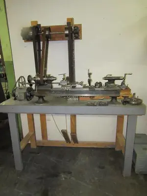 1196-385 Antique B.C. Ames Watchmaker’s/ Clockmaker’s/Jewelers Precision Lathe, Model #3