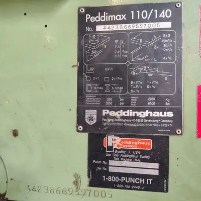 PEDDINGHAUS 110/140 Ironworker-Mechanical | Asset Exchange Corporation (5)