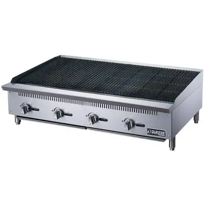 New | in-Stock Dukers New Dukers DCCB48 48 in. W Countertop Charbroiler Chargrill Grill 140,000 BTU Broilers Illinois US | Falcon Restaurant Supply #1376267
