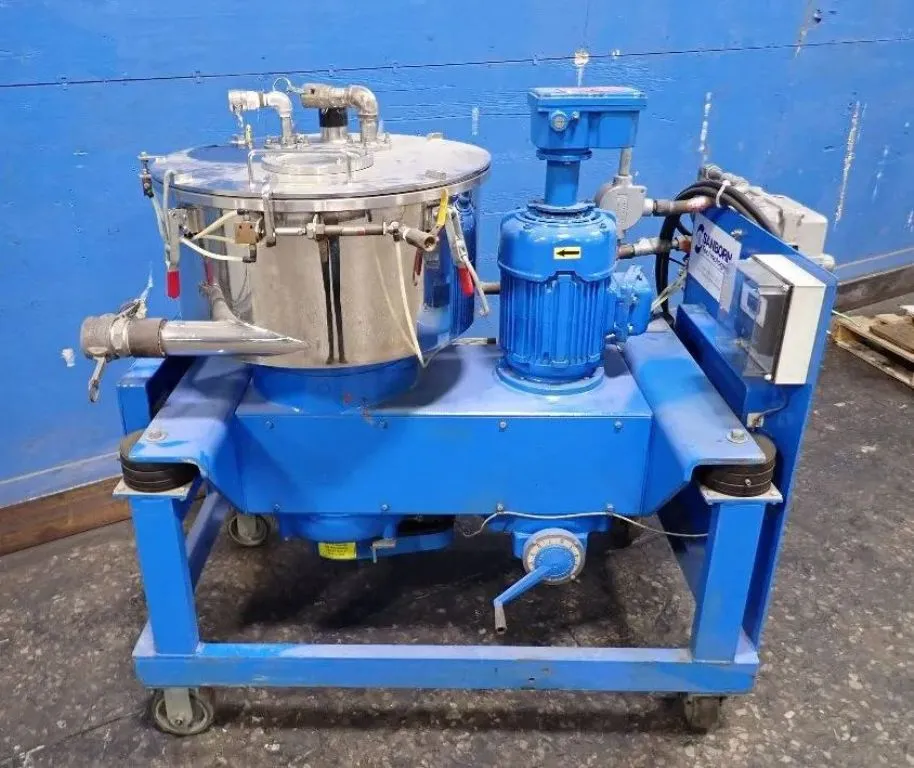 Sanborn 20 x 6 perforate basket sanitary centrifuge, 316SS.