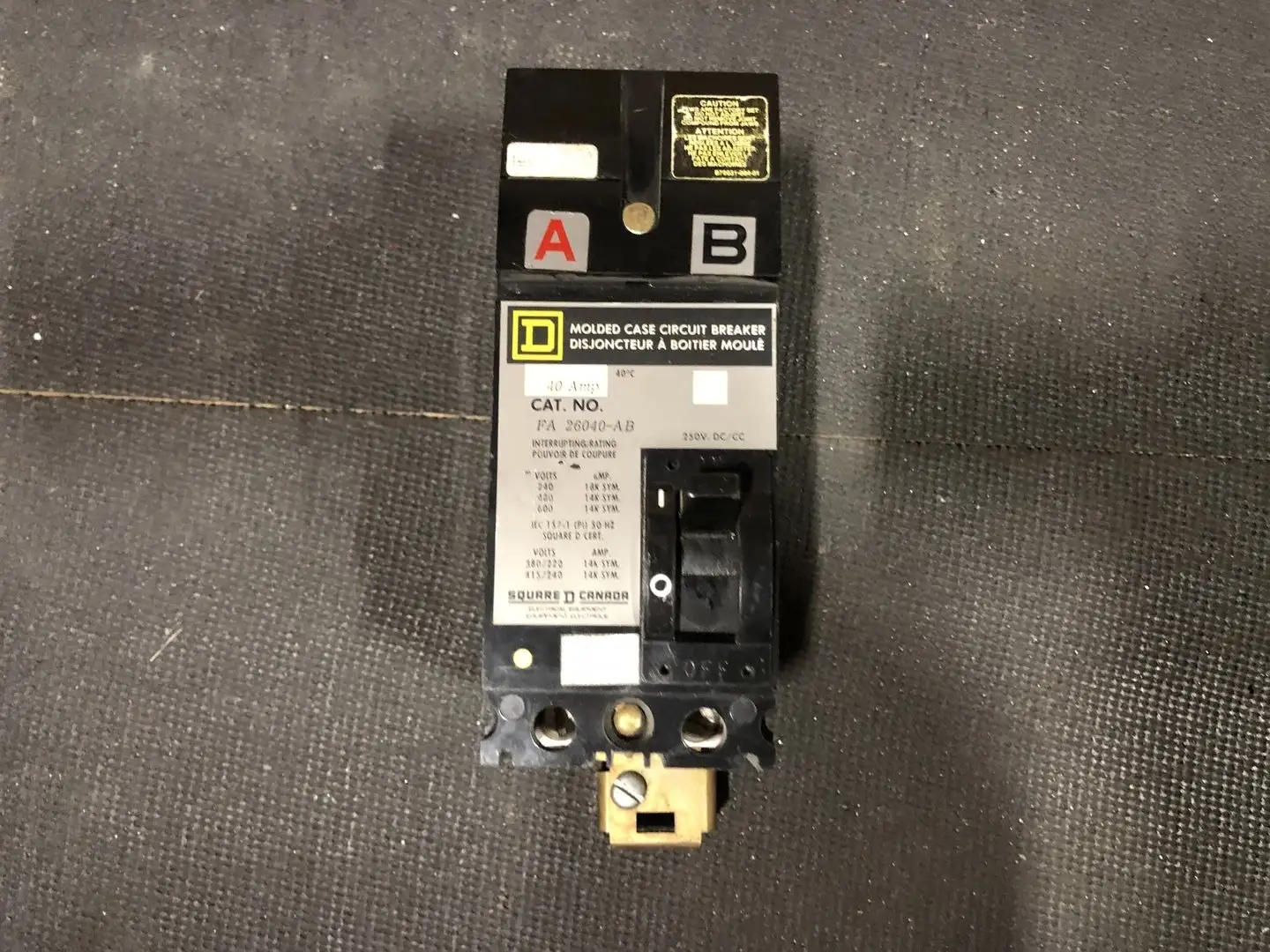 Used SQUARE D FA26040AB Switchgears British Columbia CA | Lenmark #244276