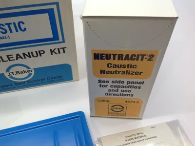 USED J.T. BAKER CAUSTIC SPILL CLEAN-UP KIT