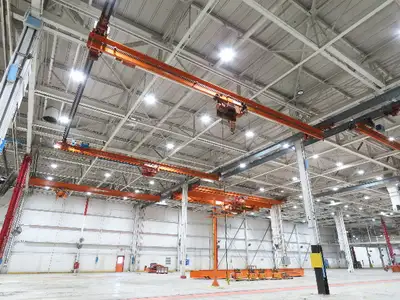 Cleveland Tramrail P&H 3 Ton Single Girder Underhung Bridge Crane 41' Span