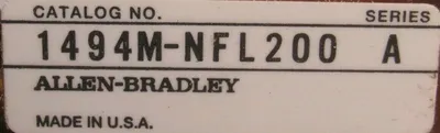NEW ALLEN BRADLEY 1494M-NFL200 DISCONNECT SWITCH 200A SER.A 1494MNFL200