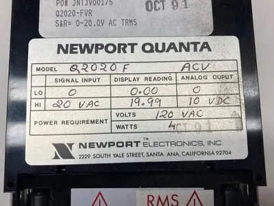 New | in-Stock NEWPORT Q2020-FVR Meters - Misc | Surplus Asset Holdings #1206877