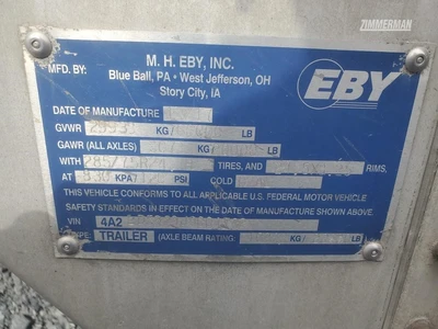 Used 2018 EBY BULL RIDE Livestock Trailers Pennsylvania US | Zimmerman Farm Service #1409825