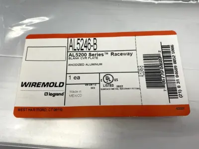 NEW WIREMOLD ALUMINUM BLANK COVER PLATE