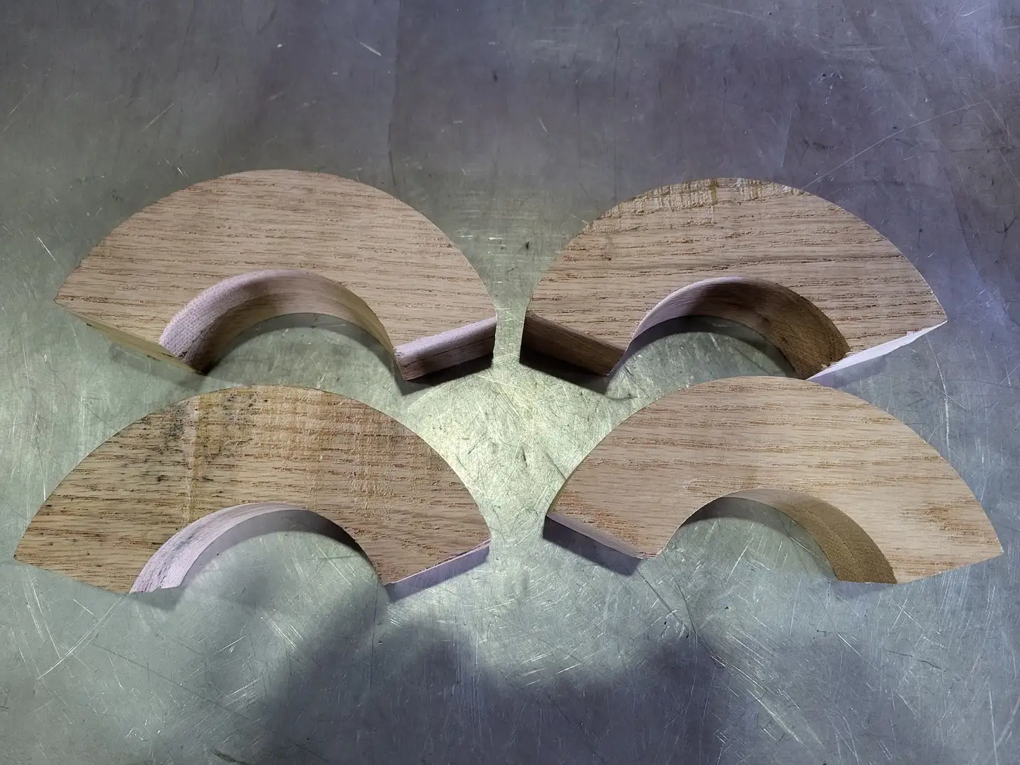 Wooden Quarter Circular Curve, 6"L x 2"W, Set of 4