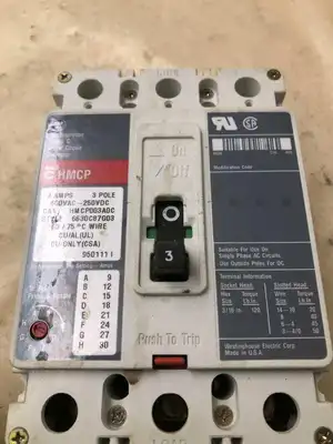 Westinghouse HMCP003A0C 3A Circuit Breaker 600 VAC 3 amp