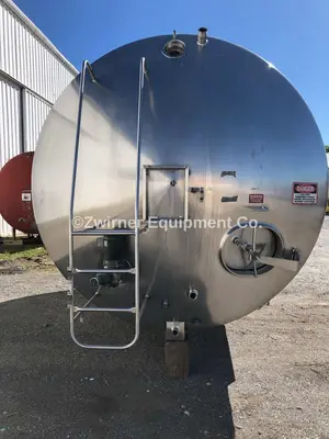 Walker 4,000 Gallon Refrigerated Horizontal Cylindrical Storage Tank, Stainless Steel Front Head